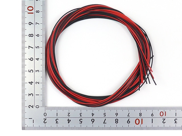 耐熱電子ワイヤー 1m×赤黒2色計10本 導体外径0.36mm(AWG28相当