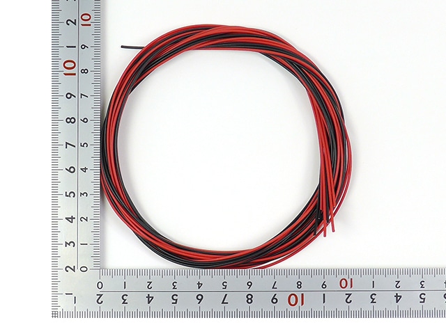 耐熱電子ワイヤー 1m×赤黒2色計10本 導体外径0.54mm(AWG24相当): 工具