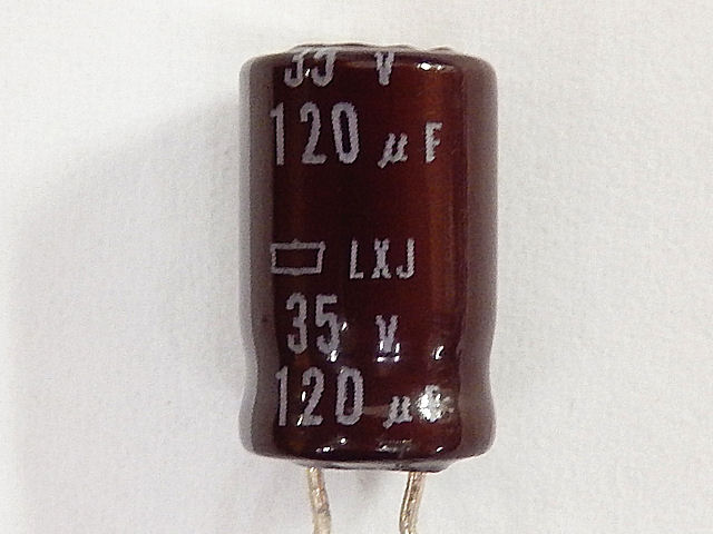 電解コンデンサー(日本ケミコンLXJ) 120μF35V105℃