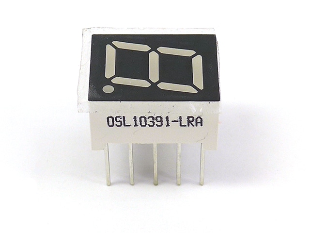 赤色7セグメントLED表示器 カソードコモン OSL10391-LRA: オプト