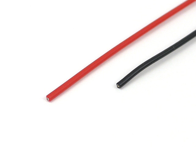 耐熱電子ワイヤー 1m×赤黒2色計10本 導体外径0.54mm(AWG24相当