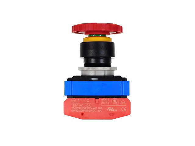 非常停止用押しボタンスイッチ 丸型2接点 赤: 制御部品・駆動部品 秋月