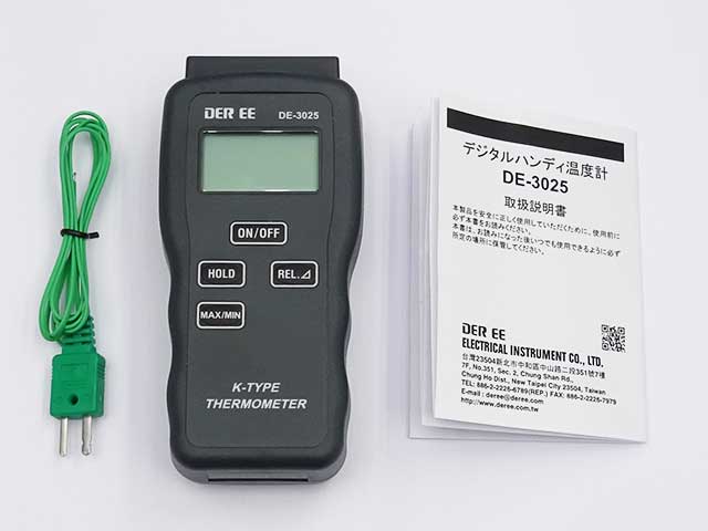 K型熱電対 高精度デジタルハンディ温度計 DE-3025
