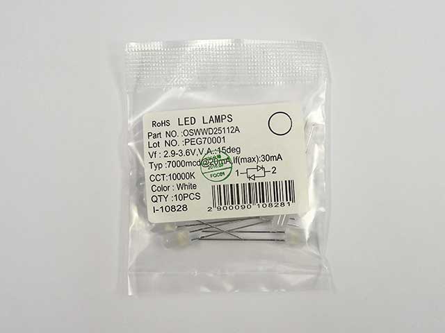 無極性5mm白色LED OSWWD25112A