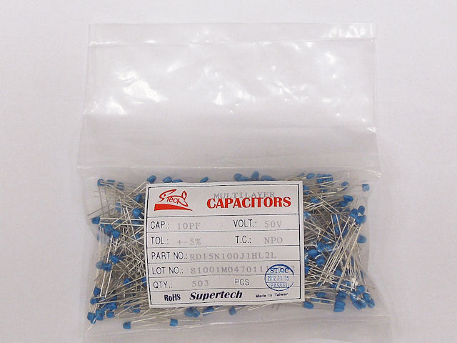 積層セラミックコンデンサー 10pF50V NP0 2.54mm: 受動部品 秋月