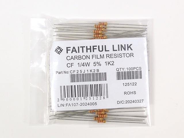 カーボン抵抗(炭素皮膜抵抗) 1/4W1.2kΩ: 受動部品 秋月電子通商-電子
