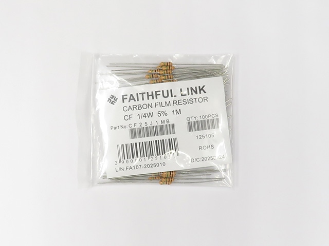 ポリシー セット カーボン抵抗(炭素皮膜抵抗) 1/4W1MΩ: 受動部品 秋月電子通商-電子部品