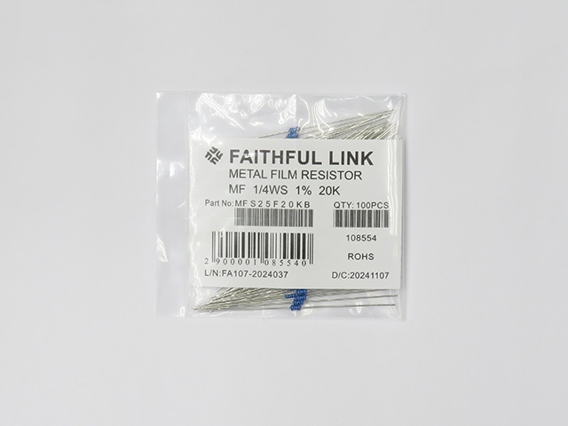 小型 金属皮膜抵抗 1/4W20kΩ: 受動部品 秋月電子通商-電子部品・ネット通販