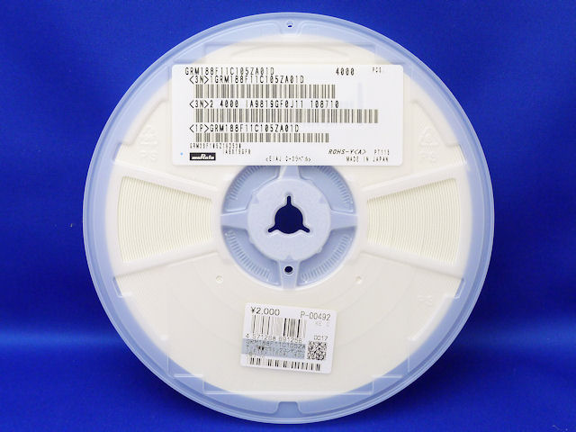 1μF 16V GRM188F11C105ZA01D ムラタ 4000個 チップ積層セラミックコンデンサー 1μF16V F 1608 (4000個入): 受動